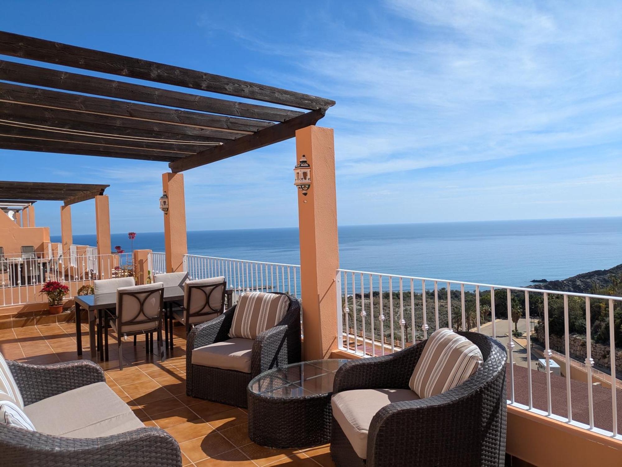 South Facing Apartment, Fantastic Sea Views,Terrace, 300M Beach Mojacar Exterior photo